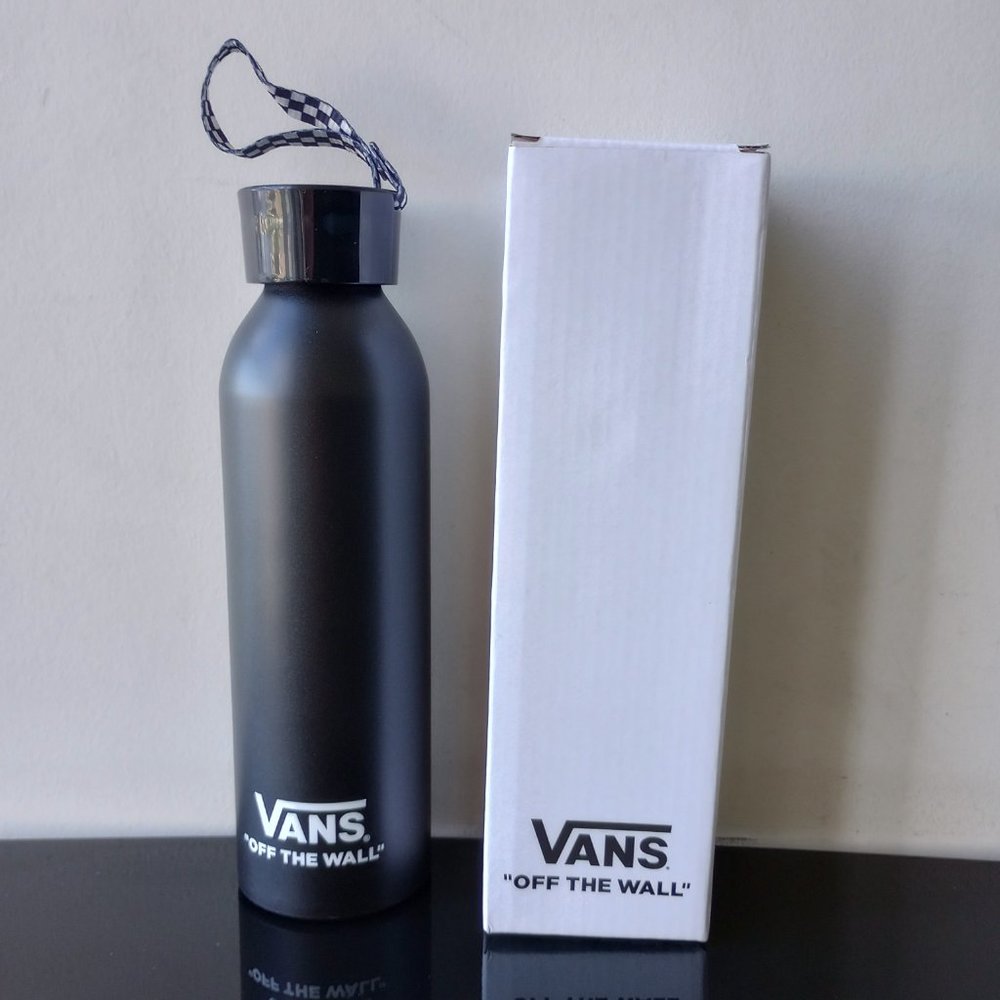 Vans Aluminum Water Bottle Skateboarding Black White Checkered